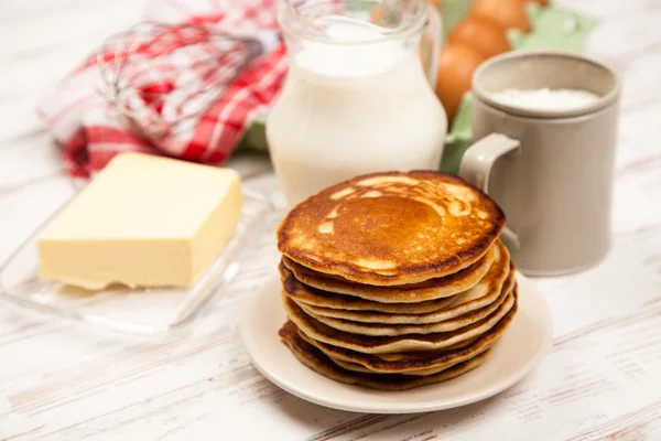 High pile of delicious pancakes — Stock Photo, Image