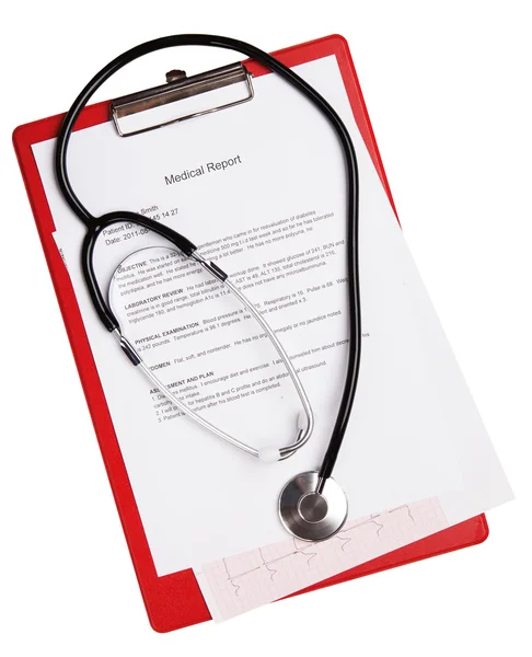 Medical report and cardiogram — Stock Photo, Image