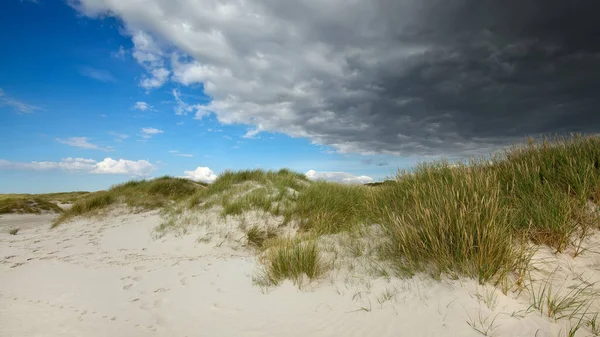 Nubes Tormenta Están Reuniendo Sobre Playa — Foto de Stock