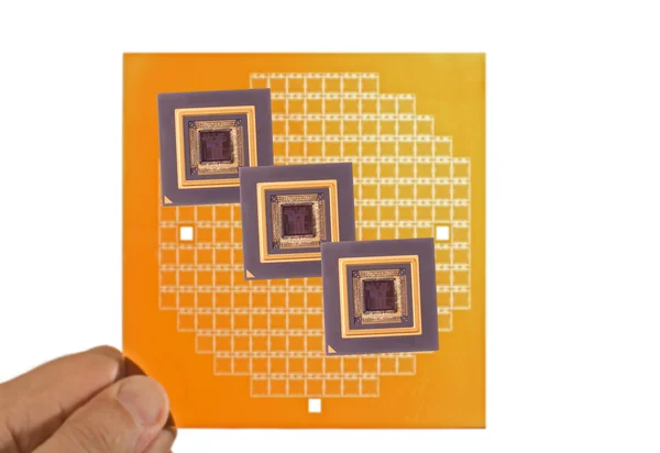 Microprocessador e máscara de chip — Fotografia de Stock