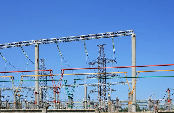 Electrical power high voltage substation — Stock Photo, Image