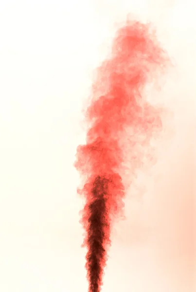 Red smoke on white — Stock Photo, Image