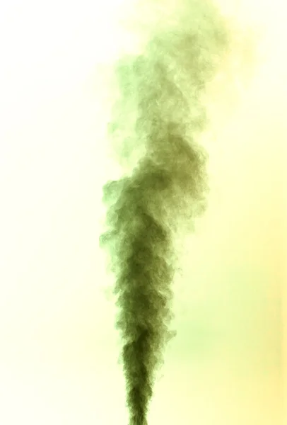 Yellow smoke on white — Stock Photo, Image