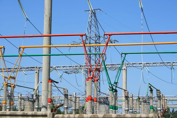 Electrical power high voltage substation — Stock Photo, Image