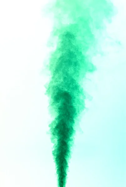 Green smoke on white — Stock Photo, Image