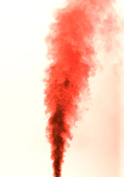 Red smoke on white — Stock Photo, Image