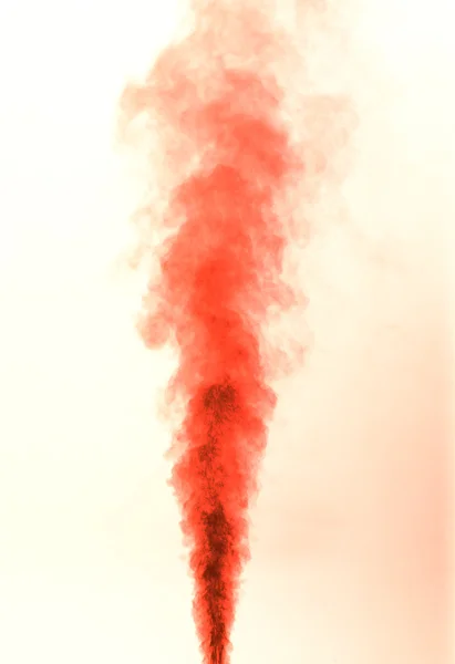 Red smoke on white — Stock Photo, Image