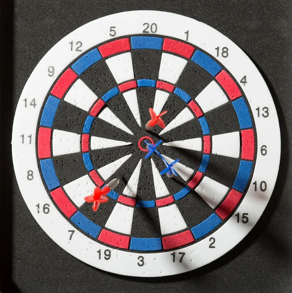 Darts hit dartboard — Stock Photo, Image