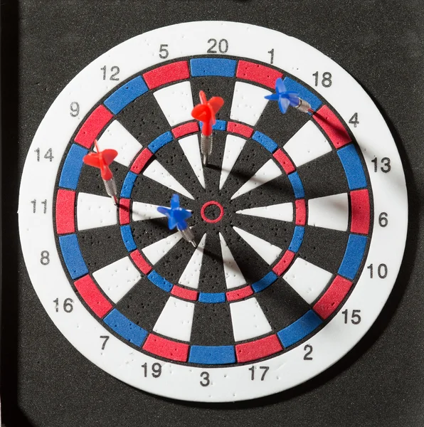 Darts hit dartboard — Stock Photo, Image