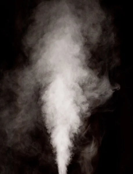 White vapor on the black background — Stock Photo, Image