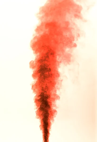 Red smoke on white — Stock Photo, Image