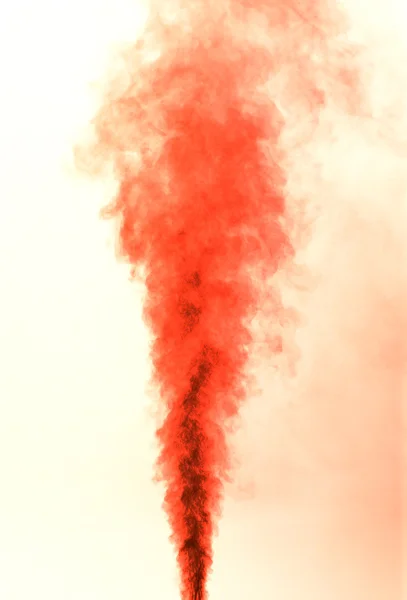 Red smoke on white — Stock Photo, Image