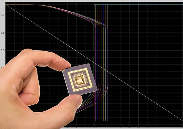 Microprocessador na mão — Fotografia de Stock