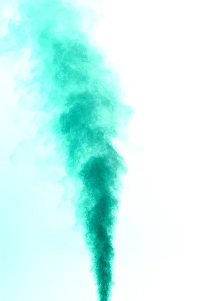 Green smoke on white background — Stock Photo, Image