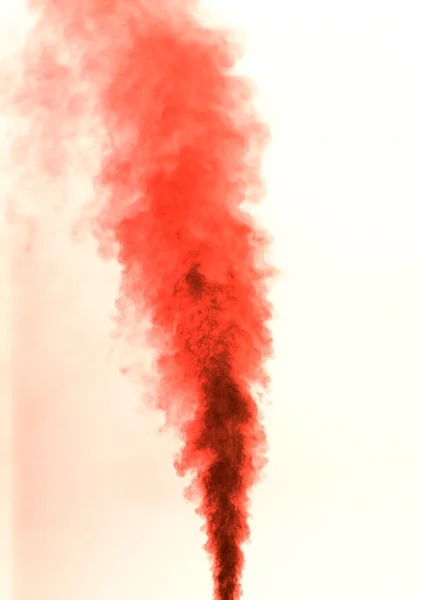 Red smoke on white background — Stock Photo, Image