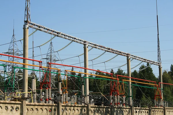 Elektrik yüksek gerilim Trafo Merkezi — Stok fotoğraf