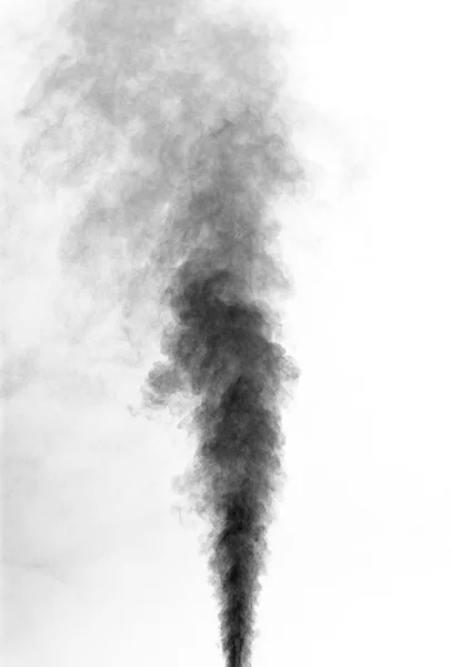 Humo negro sobre fondo blanco — Foto de Stock