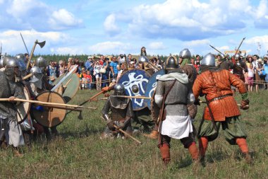 Ortaçağ savaş Voinovo Pole (savaşçılar alanı göster)