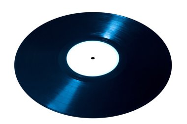 İzole mavi vinil disk
