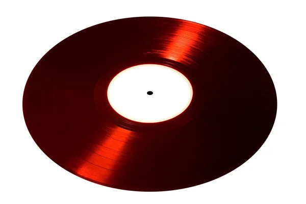 Červený vinyl disk — Stock fotografie
