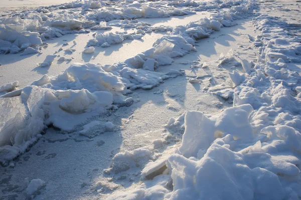 Glace au lac gelé en hiver — Photo