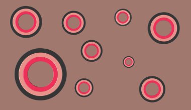 düz arka plan üzerinde 3D yuvarlak şekiller