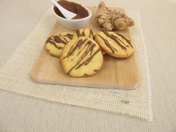 Zencefilli bisküvi çikolata ile — Stok fotoğraf