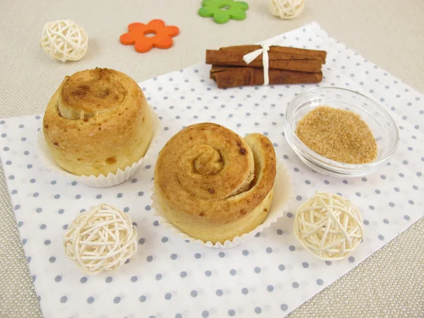 Pinwheel muffins με κανέλα και ζάχαρη — Φωτογραφία Αρχείου