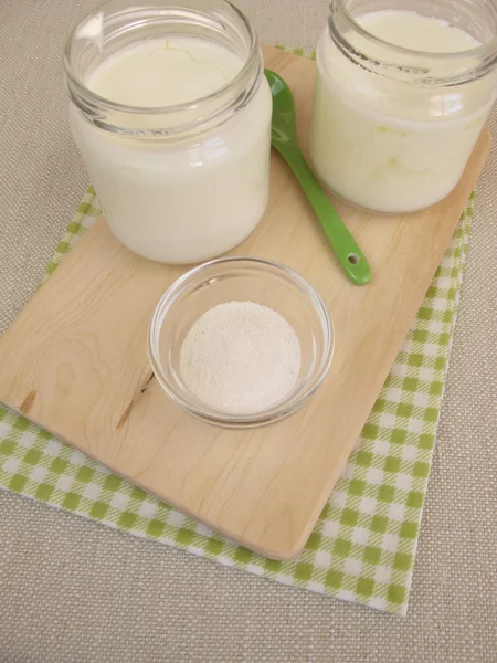 Yogurt con polvo de inulina — Foto de Stock