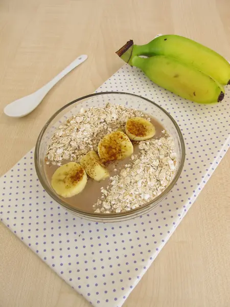 Koffie smoothie kom met banaan — Stockfoto