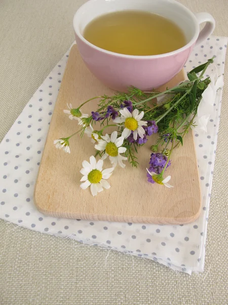 Herbal tea with chamomile and lavender — Stock Photo, Image