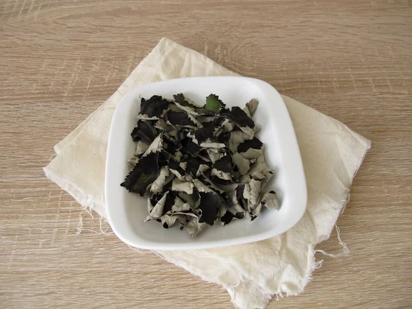 Dried Fermented Blackberry Leaves Homemade Black Tea — Stock Photo, Image