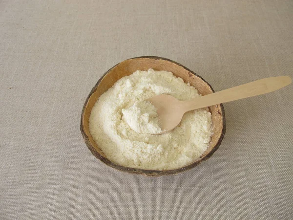 Mąka Kokosowa Łupinach Kokosowych — Zdjęcie stockowe