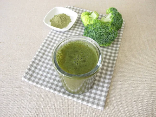 Groene Smoothie Met Broccoli — Stockfoto