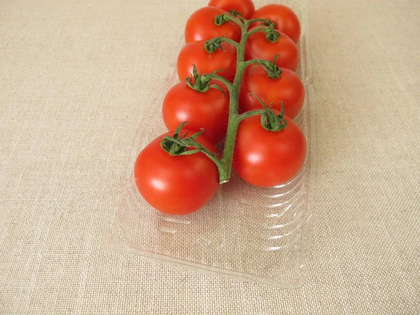 Tomaten Plastikverpackung Plastiktablett — Stockfoto