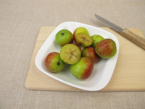 Sliced Apple Fruits Service Tree — Stock Photo, Image