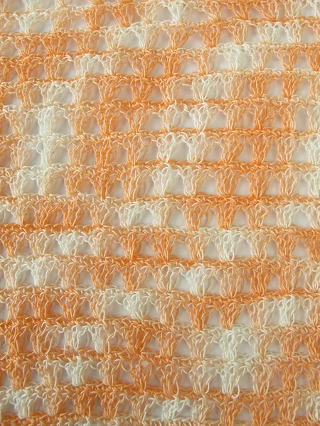 Crochet pattern background in coral — Stock Photo, Image