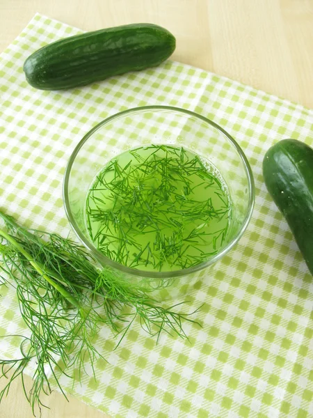 Gurkensaft mit Dill — Stockfoto