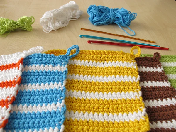 Crochet potholders — Stock Photo, Image
