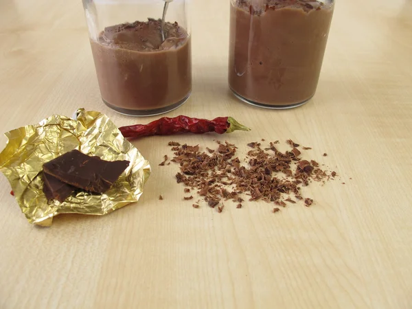 Pudín de chocolate con leche y chile — Foto de Stock