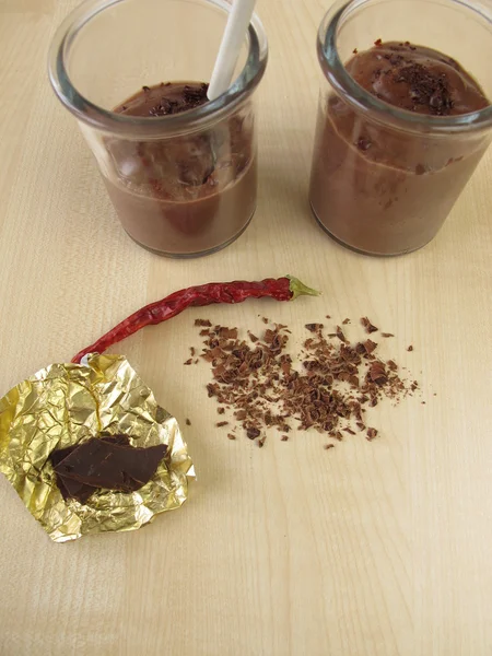 Pudín de chocolate con leche y chile — Foto de Stock