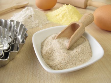 Zemin psyllium tohum kabuğu, buğday ve Mısır unu
