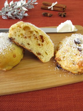 Stollen scones with clotted cream clipart