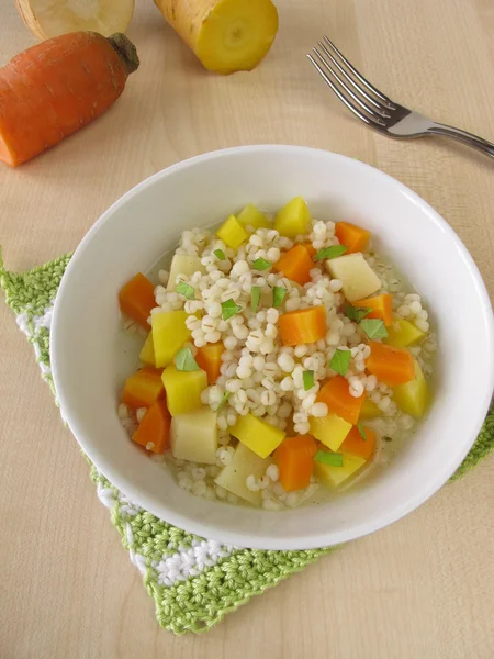 Vegetables with pearl barley — Stock Photo, Image