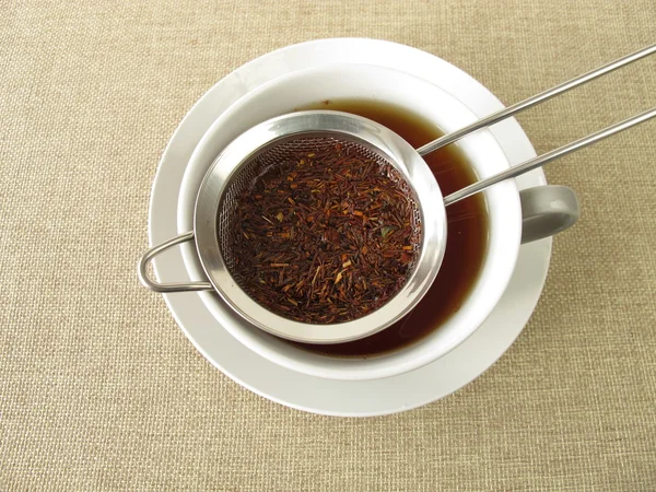 Té Rooibos en colador de té —  Fotos de Stock