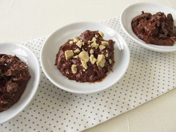 Chocolate triple dessert — Stock Photo, Image