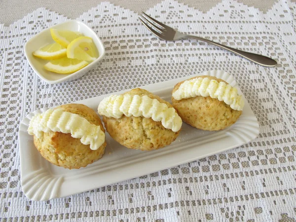 Cupcake με σούφρα ζαχαροαλοιφή λεμόνι — Φωτογραφία Αρχείου