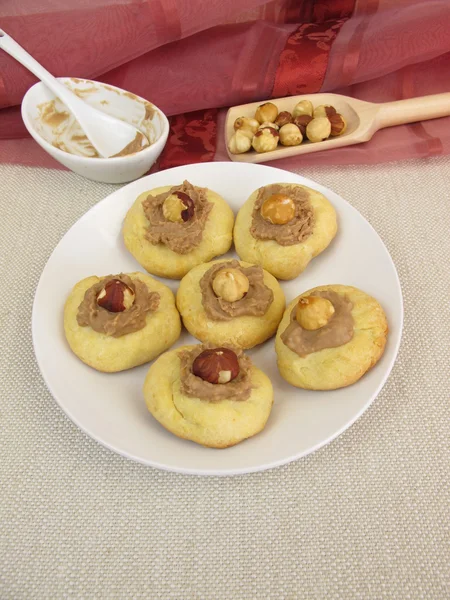 Cookies with nougat and hazelnut — Stock Photo, Image