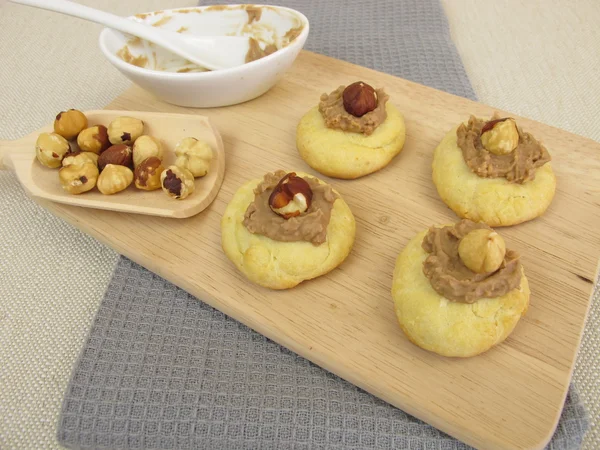 Cookies with nougat chocolate and hazelnut — Stock Photo, Image