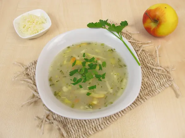 Soup with horseradish and apple — Stock Photo, Image